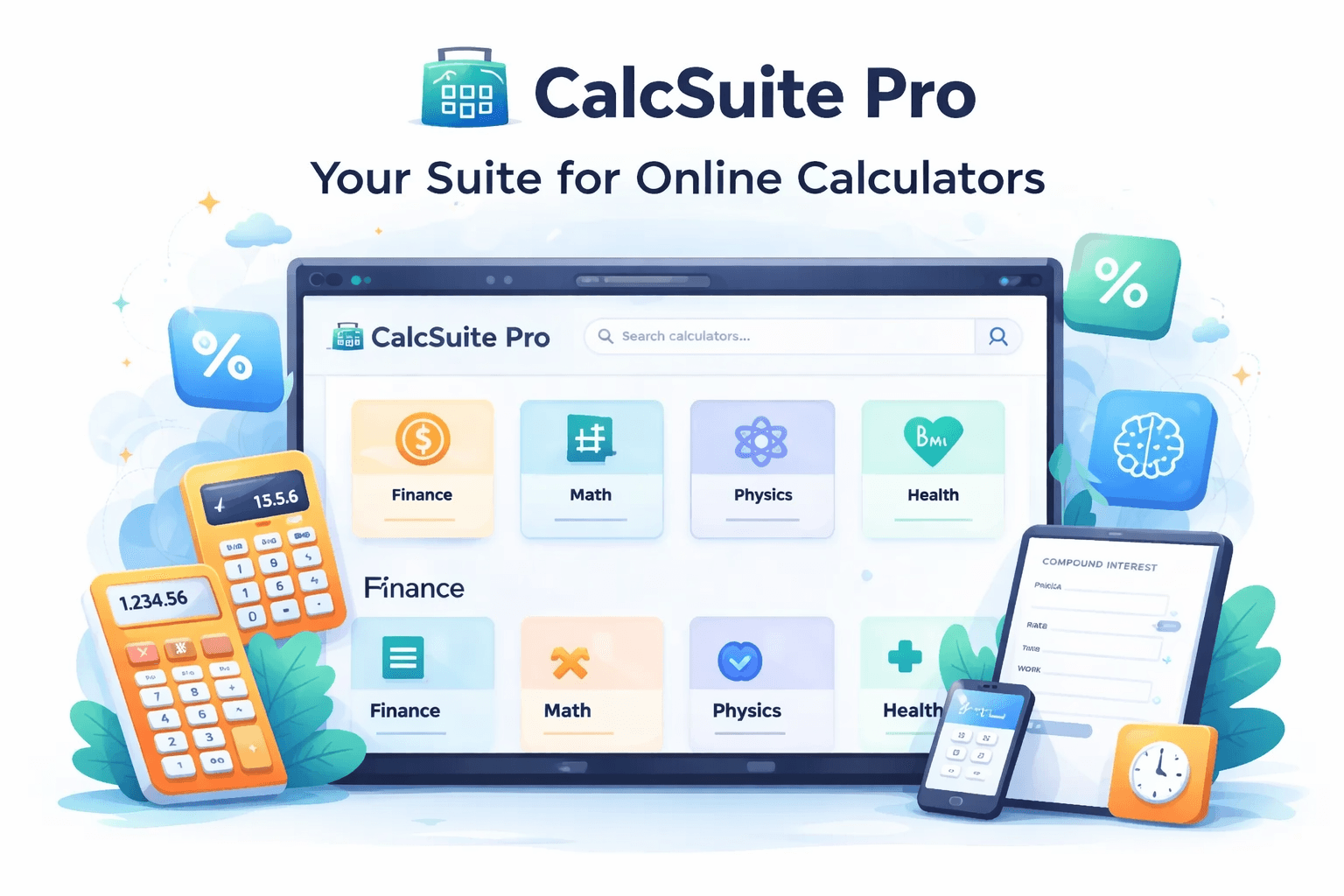 CalcSuite Pro calculators dashboard screenshot